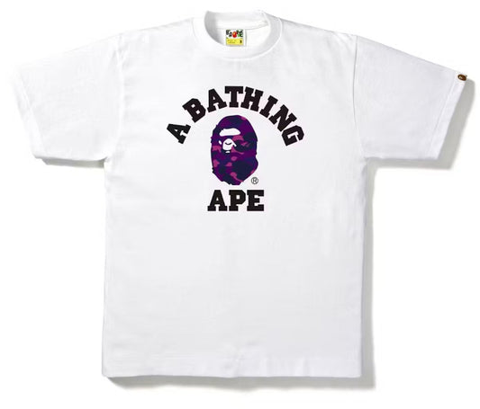 Bape Camo Purple College White Tee